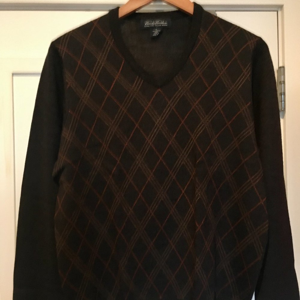 Brooks Brothers Merino Sweater in Charcoal/Diamond